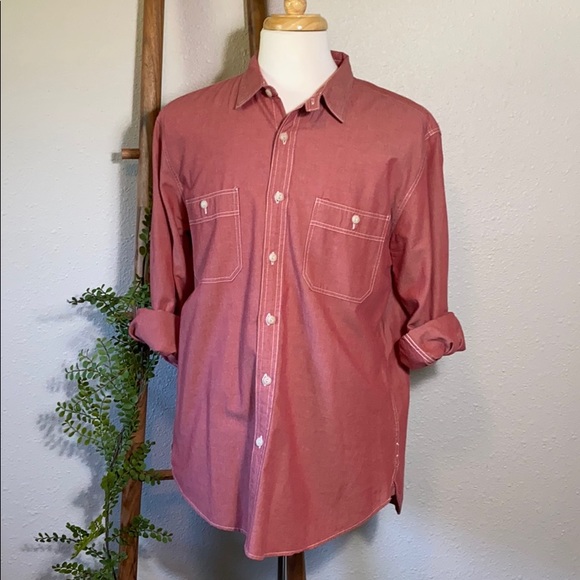 J.Crew Shirt Red Chambray NWOT - Picture 4 of 8